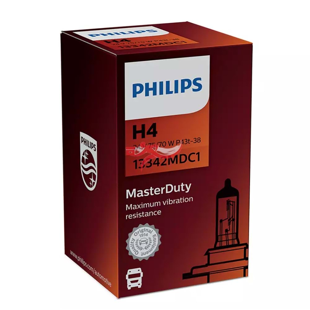 PHILIPS 13342MDC1 MASTERDUTY 24V H4 75/70W FAR AMPULU UZUN ÖMÜRLÜ EKSTRA IŞIK