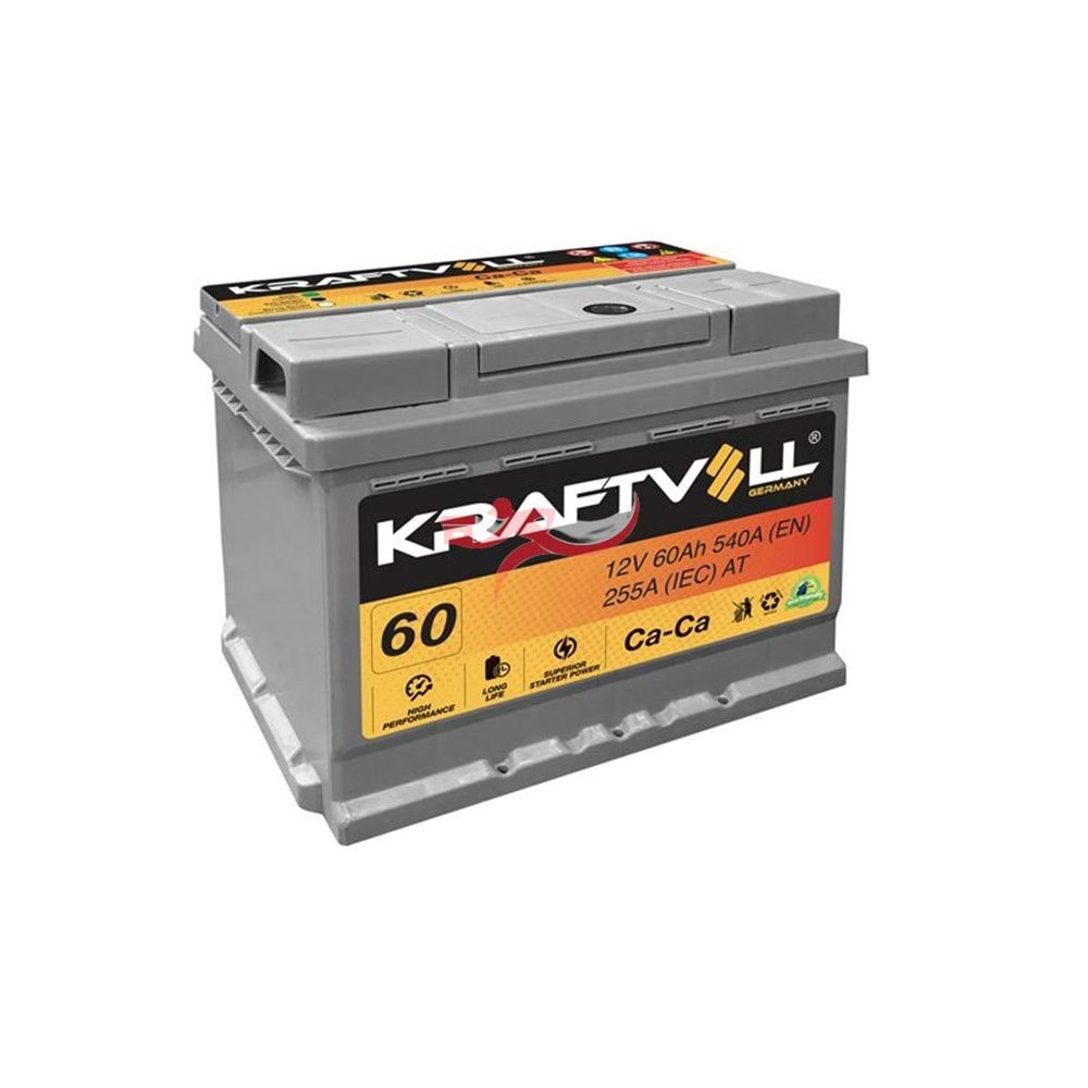 KRAFTVOLL 18010007 12V 60AH AKÜ 540A (EN) TAM KAPALI