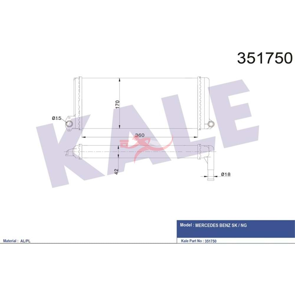 Kale 351750 Kalorifer Peteği 2521, 3031