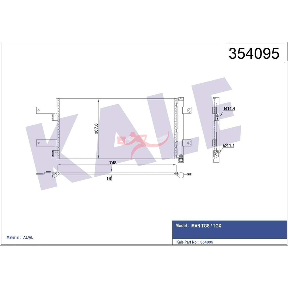 Kale 354095-klima radyatoru-Man TGX-TGS/2008-Sonrası