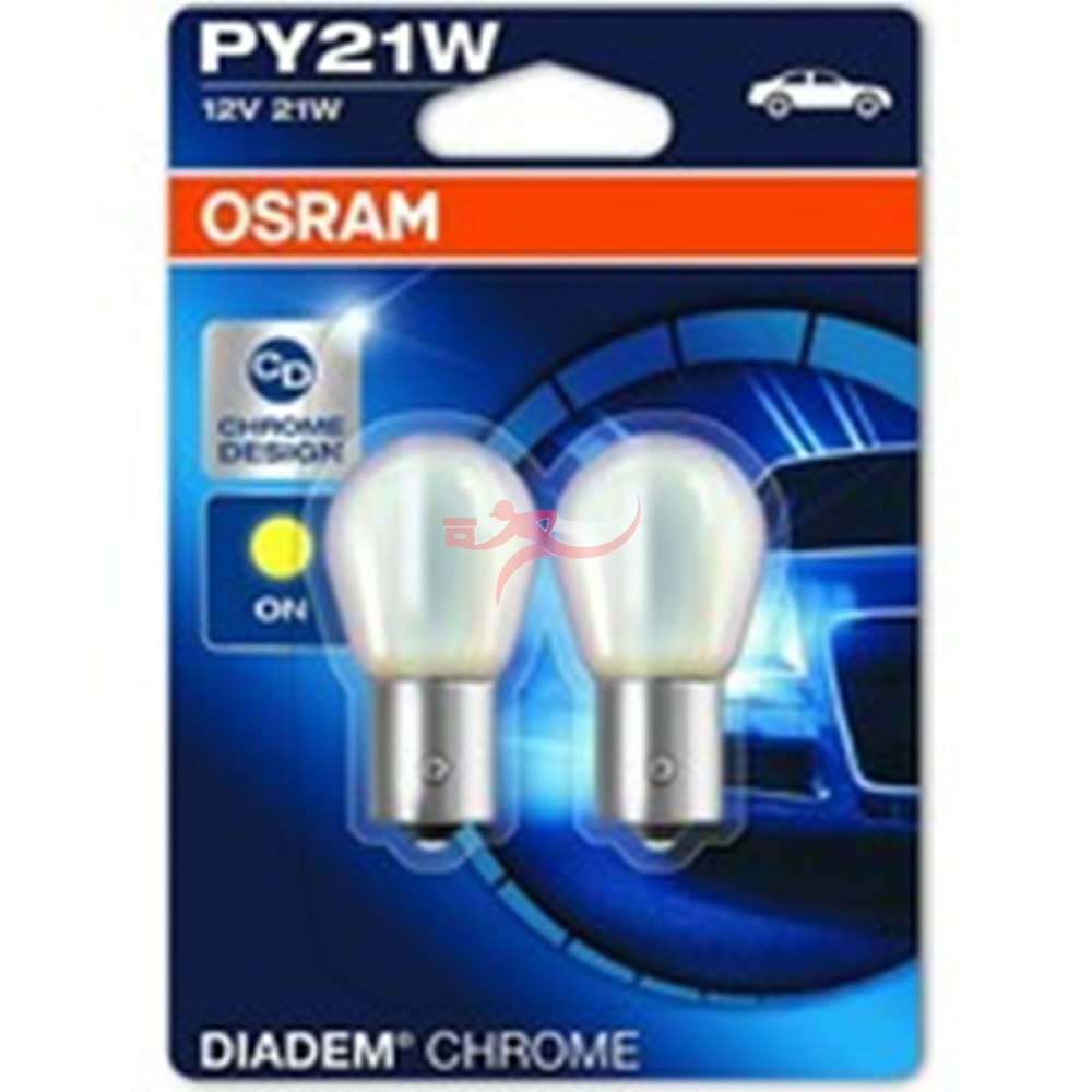 OSRAM 7507DC-02B 12VOLT, 21W SİNYAL AMPÜL KROM KAPLAMA SARI