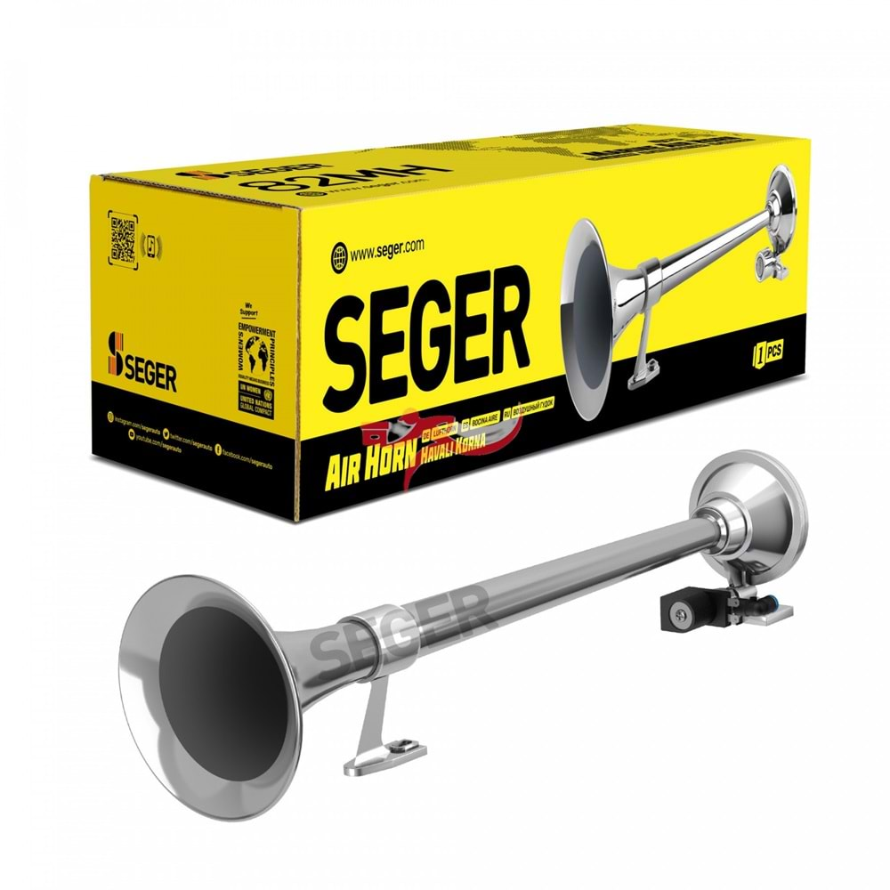 SEGER 82MH1200001M 12V MARİN HAVALI KORNA, KROM BORULU