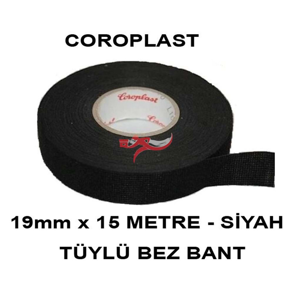 COROPLAST 8551 BEZ BANT 19MM x 15 MT TÜYLÜ SİYAH