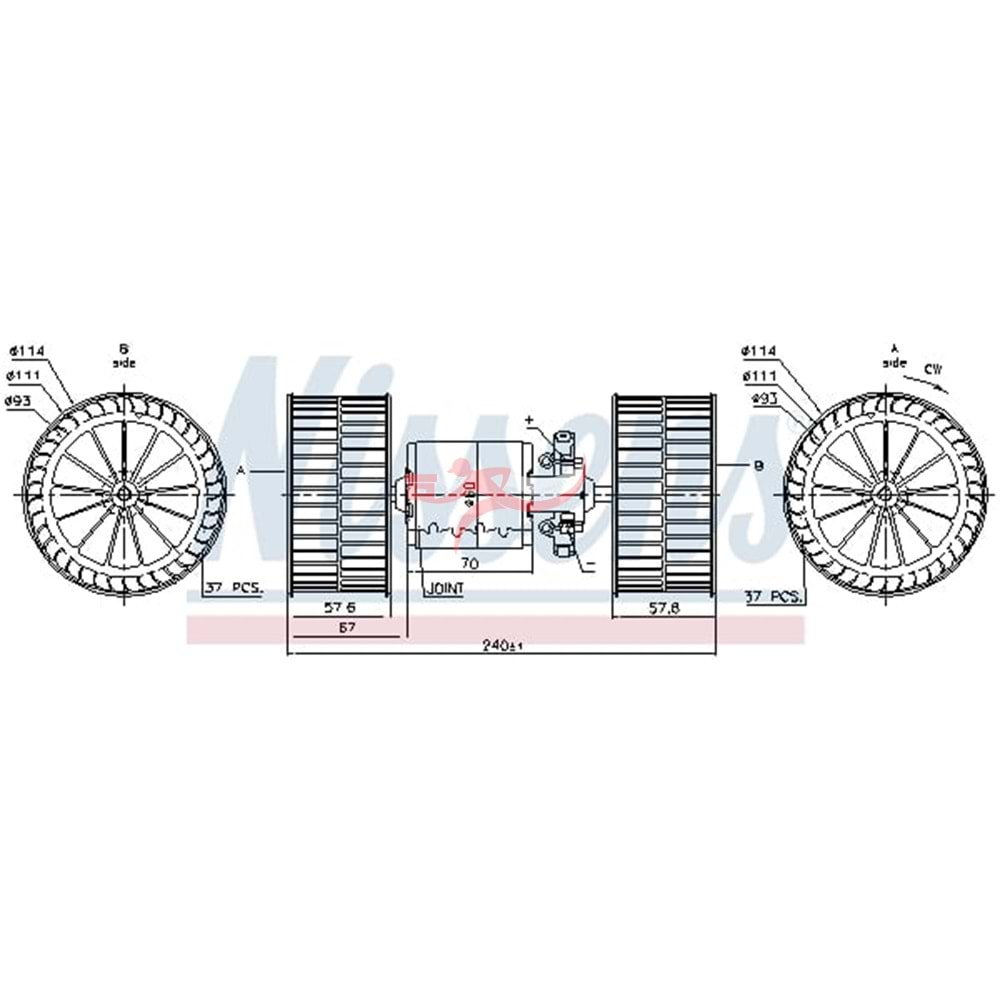 NİSSENS 87192 KALORİFER MOTORU ACTROS (60 MM)