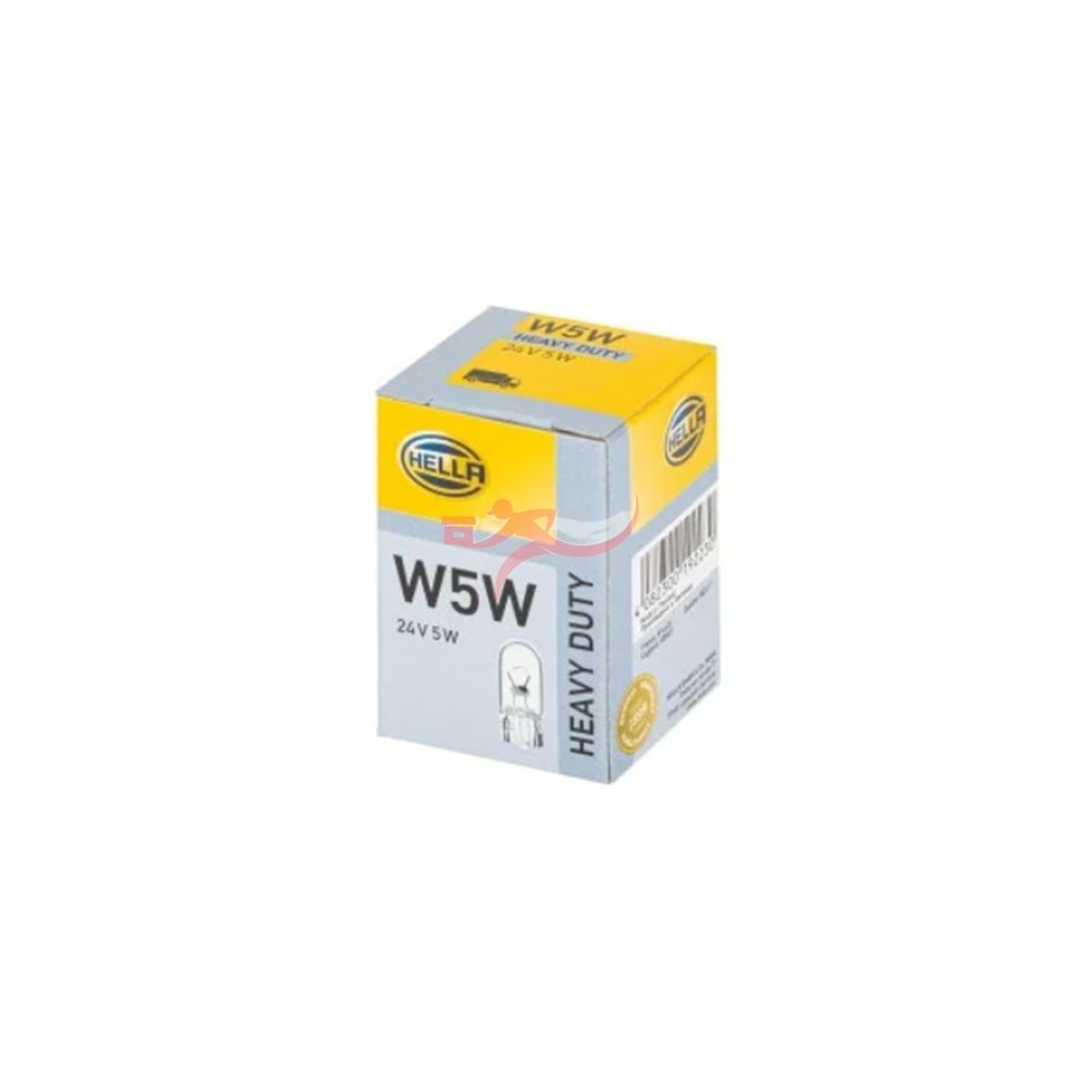 HELLA 8GP003594251 24V 5W T10 DİPSİZ AMPUL (10UL PAKET)