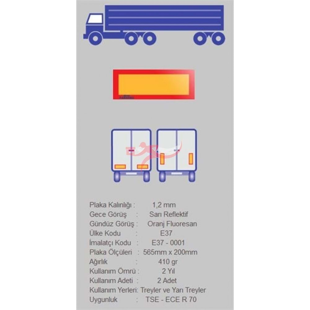 PAKKENS 90995010000 TIR ÇEKİCİ REFLEKTÖRÜ ONAYLI TAKIM SAC REFLEKTÖR