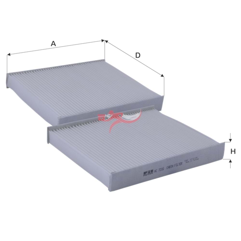 FİL FİLTRE HC7216 POLEN FİLTRESİ A1 10> IBIZA 09> GOLF V FABIA 06> POLO 09>