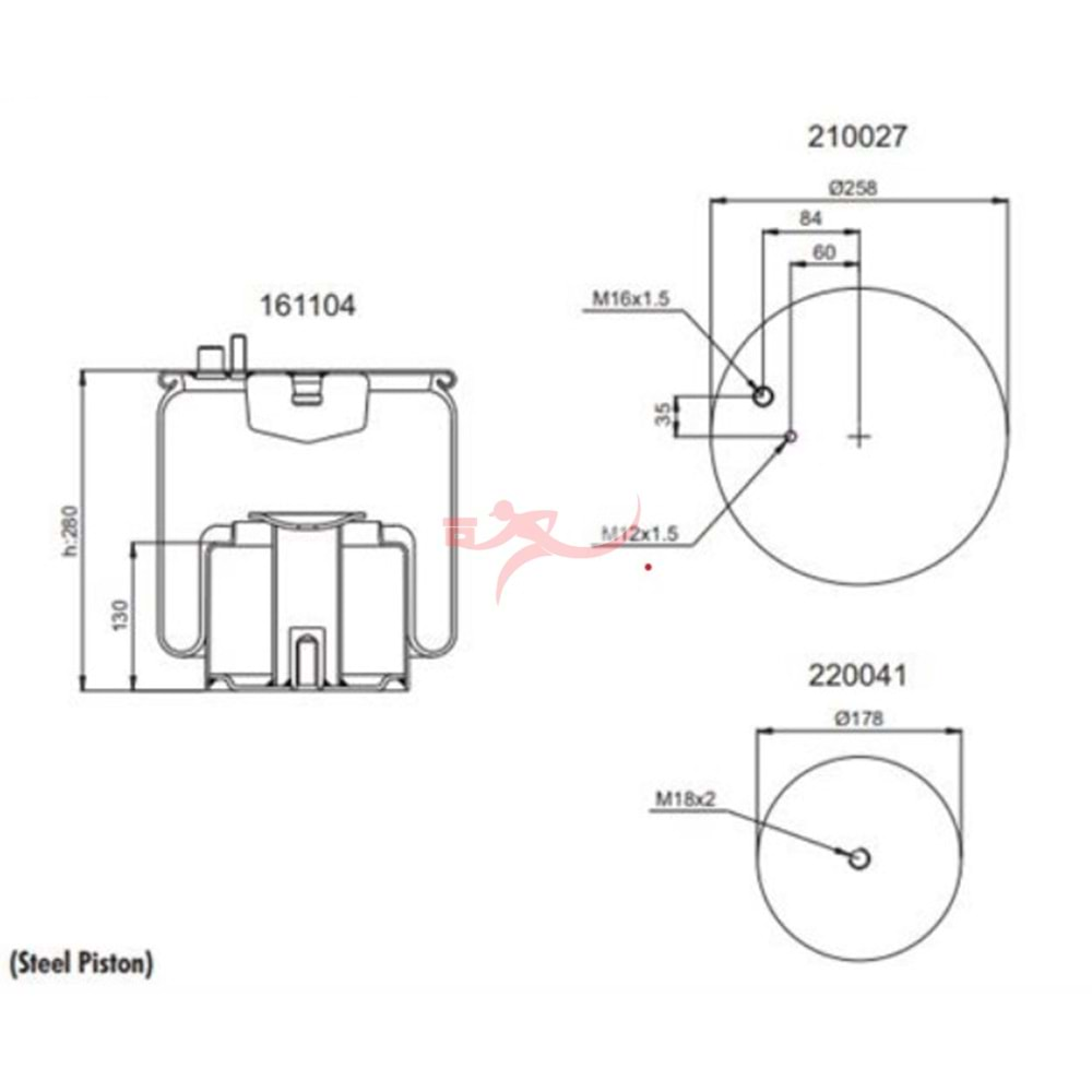 AIRMOTION M10.4884.C06 DINGIL KORUGU KOMPLE METAL PISTONLU MAN TGA 00> TGM 05> TGX-TGS 07>