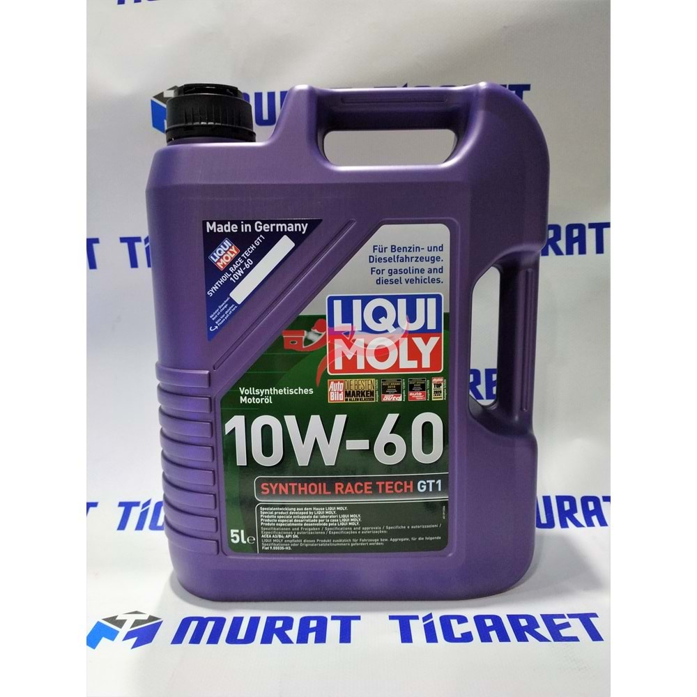 LIQUI MOLY 10W60 SYNTHOİL RACE TECH GT1 5 LT.