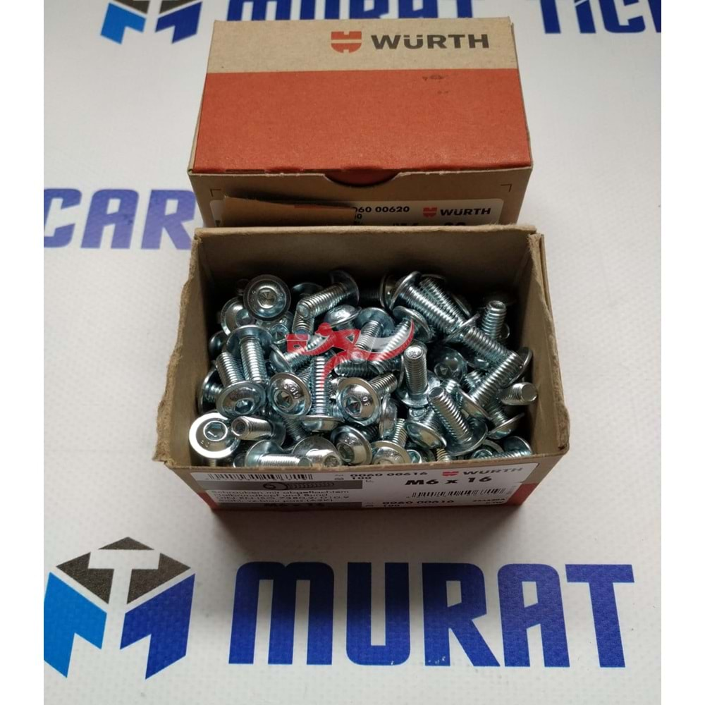 WÜRTH 006000616 FLANŞLI İMBUS CİVATA M6X16 Axor basamak