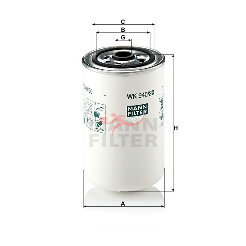 MANN FILTER WK940/20 MAZOT FİLTRESİ RENO