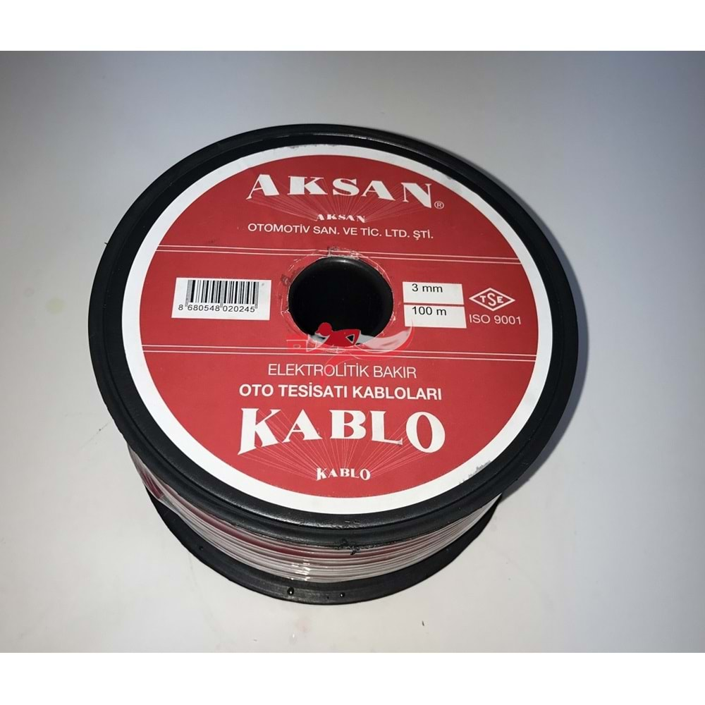 AKSAN 3 MM BAKIR OTO TESİSAT KABLOSU