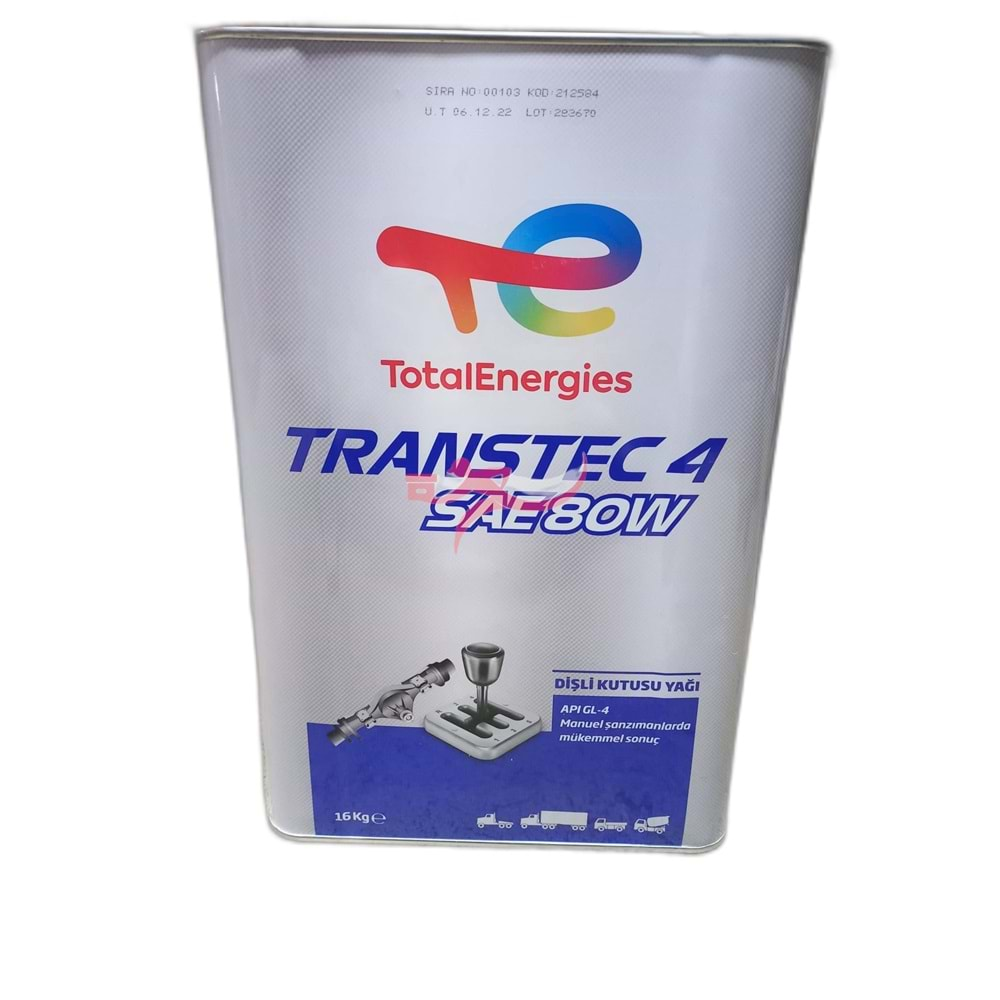 TOTAL TRANSTEC 4 SAE 80W 16 KG Şanzıman/Dişli yağı