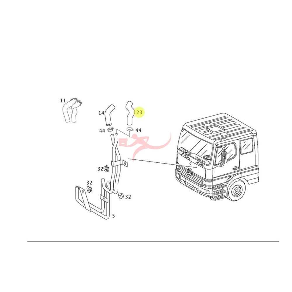Mercedes Benz A9408320123, AXOR KALORİFER HORTUMU DÖNÜŞ