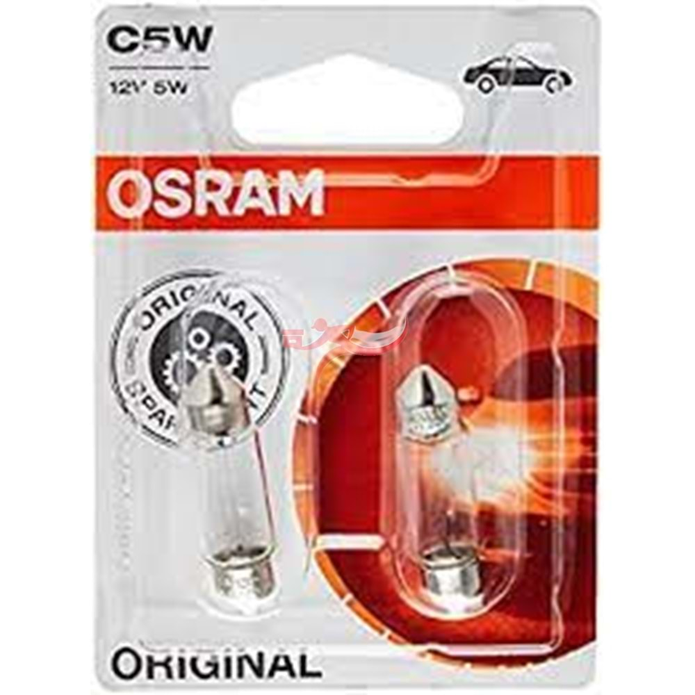 OSRAM OSR-6418-02B, C5W, 12VOLT 5WATT, ORTA BOY SOFİT AMPUL