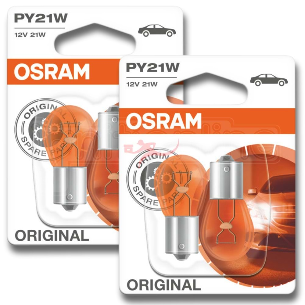 OSRAM 750702B TEK DUY ÇAPRAZ SARI SİNYAL 12V 21W