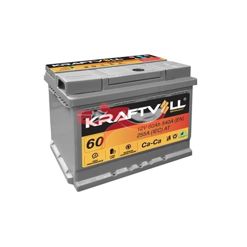 KRAFTVOLL 18010007 12V 60AH AKÜ 540A (EN) TAM KAPALI