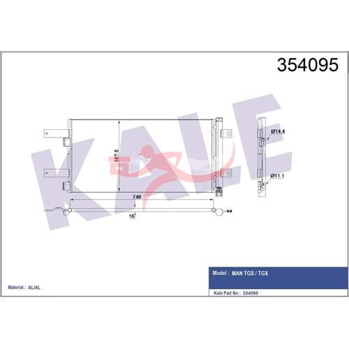 Kale 354095-klima radyatoru-Man TGX-TGS/2008-Sonrası