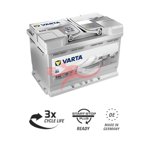 VARTA E39 12VOLT 70AH AKÜ SILVER DYNAMIC AGM