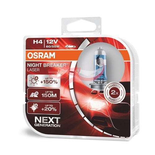 OSRAM NIGHT BREAKER LASER-(NL)-H4-12 Volt 55/60 Watt