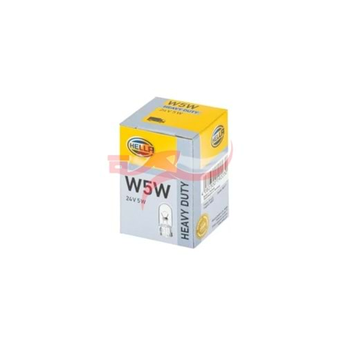 HELLA 8GP003594251 24V 5W T10 DİPSİZ AMPUL (10UL PAKET)