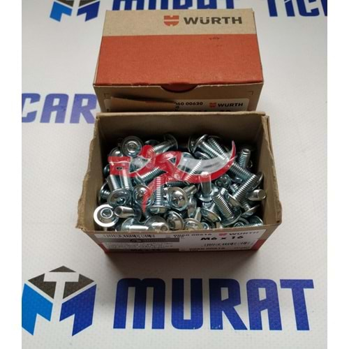 WÜRTH 006000616 FLANŞLI İMBUS CİVATA M6X16 Axor basamak