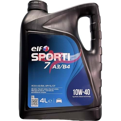 ELF SPORTI 7 10W40 SENTETİK MOTOR YAĞI 4LT ACEA A3/B4