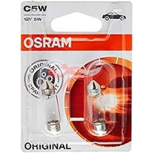 OSRAM OSR-6418-02B, C5W, 12VOLT 5WATT, ORTA BOY SOFİT AMPUL