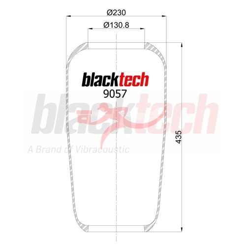 Blacktech - RL9057 Körük Roll, Süspansiyon Körük Lastiği (946N)